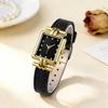 Adjustable Women Bracelet Watch Square Case Ladies Wrist Watch Vintage Quartz Wristwatch