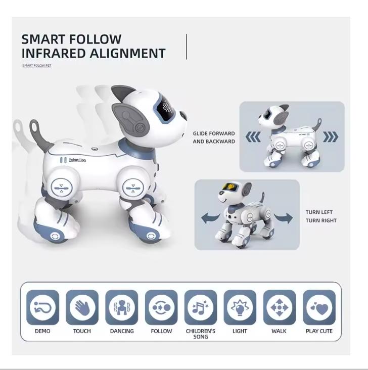Intelligent Remote Control Robot Dog Electronic Stunt Voice Command Programmable Touch-sense Music Song Children's Toys for Boys