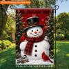 2D Flat, 1pc 2D Flat Garden Flag, Featuring a Snowman Wearing a Hat and Scarf Accompanied by a Cardinal, Single-Sided Polyester Material, Holiday Yard