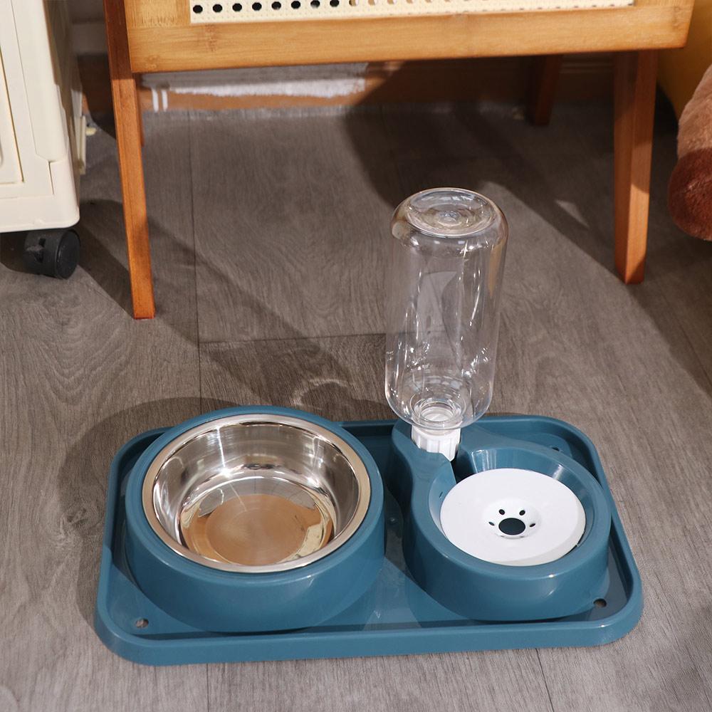Stainless Steel Cat Food Water Bowl Detachable Pet Water Feeder Container  Household