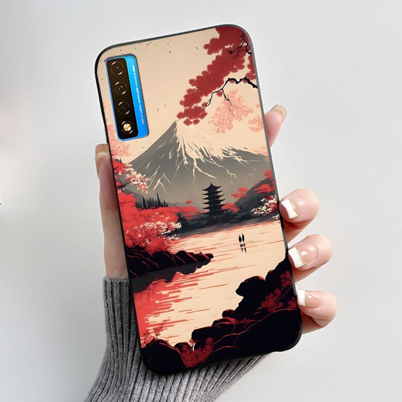 New Casing For TCL 20 5G 20S 20L 20L+ Flower Pattern Shockproof Cover For TCL 20 SE Fashion Cartoon Design Soft Black Case