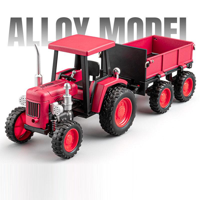 1/32 Simulation Tractor Toys Car Model Alloy Metal Body Agricultural Vehicle Pull Back Sound Light Function Toy Car For Boy Gift