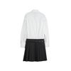 ELLE French Design Pleated Shirt Dress With Hollow Long Sleeves Women dresses Dark-Gray EL49468
