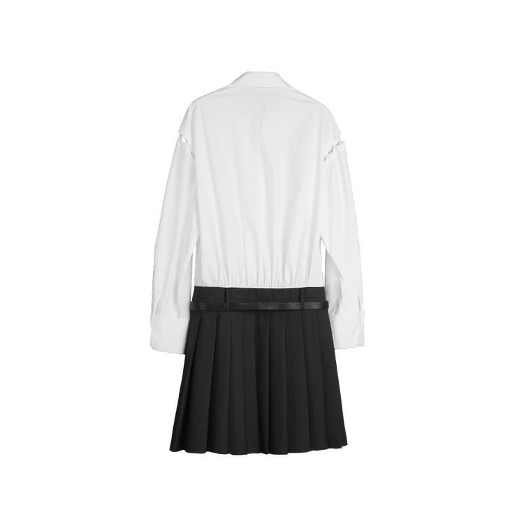 ELLE French Design Pleated Shirt Dress With Hollow Long Sleeves Women dresses Dark-Gray EL49468