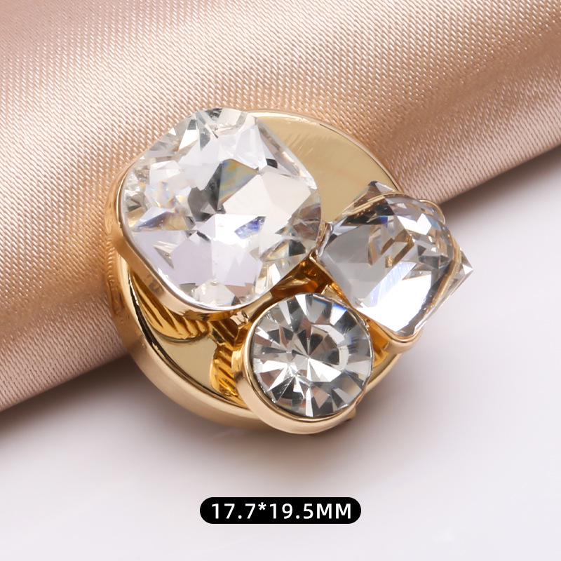 Versatile Decorative Rhinestone Pearl Alloy Button Set for Shirt, Cuff, & Collar