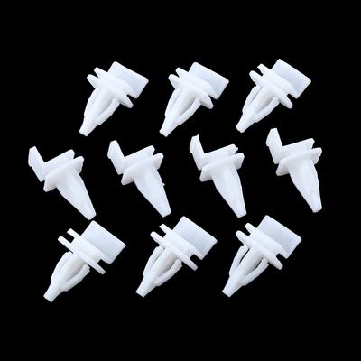 10 Pièces Clips de Fixation Blancs en Nylon pour Garniture d'Étanchéité Clip Décoratif de Seuil de Jupe Latérale Attache en Plastique pour Voiture Pour Honda 91513-SM4-000