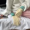 Contrasting Color Gloves Fashionable Gloves Unisex Winter Knitted Gloves with Touch Screen Anti-slip Elastic Thick for Cycling