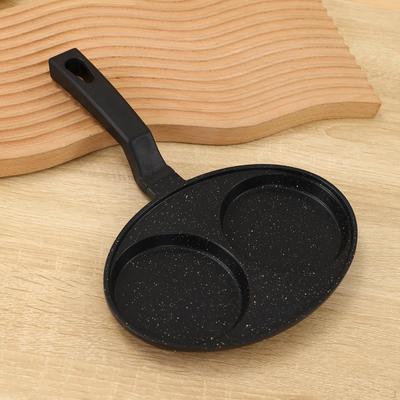 Padella per Uova 2 Tazze Rivestimento Antiaderente Utensili da Cucina in Alluminio Manico Lungo Cucinatore Frittata