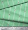 Soimoi Japan Crepe Satin Fabric Artistic Floral & Stripe Fabric Prints By metre 42 Inch