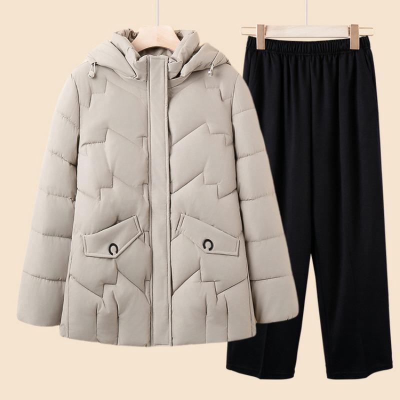 Winter new thickened loose medium and old coat short padded jacket versatile fashionable large size padded coat short padded coat