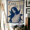 Lana Del Rey Wandteppich Ästhetisches Wandbehang Gedruckter Stoffdecke Dekorative Wandteppiche für Schlafzimmer Wohnzimmer Heimdekoration