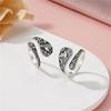 Vintage Bohemian Women's Spoon Ring, Engraved Sunflower and Hummingbird Pattern, Antique Silver Elegant Ethnic Jewelry