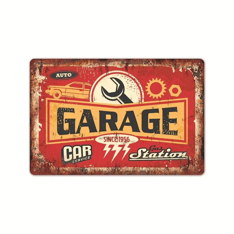 Garage Car Signs Vintage Metal Tin Sign Decor Repairing Car Tools Decorative Wall Plate Iron Crafts Tinplate Poster Rust Plaq