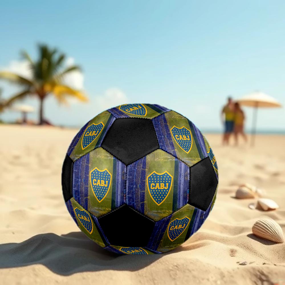 Pallone da Calcio Boca Juniors, colorato, adatto a tutte le età, cucito a macchina, materiale PVC, qualità da competizione, resistente e con elevato rimbalzo