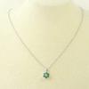 [Your and My Jewelry Box] SILVER925 Silver Emerald Pendant Necklace Flower Design 14006 [Gift Wrapped] [May Birthstone]