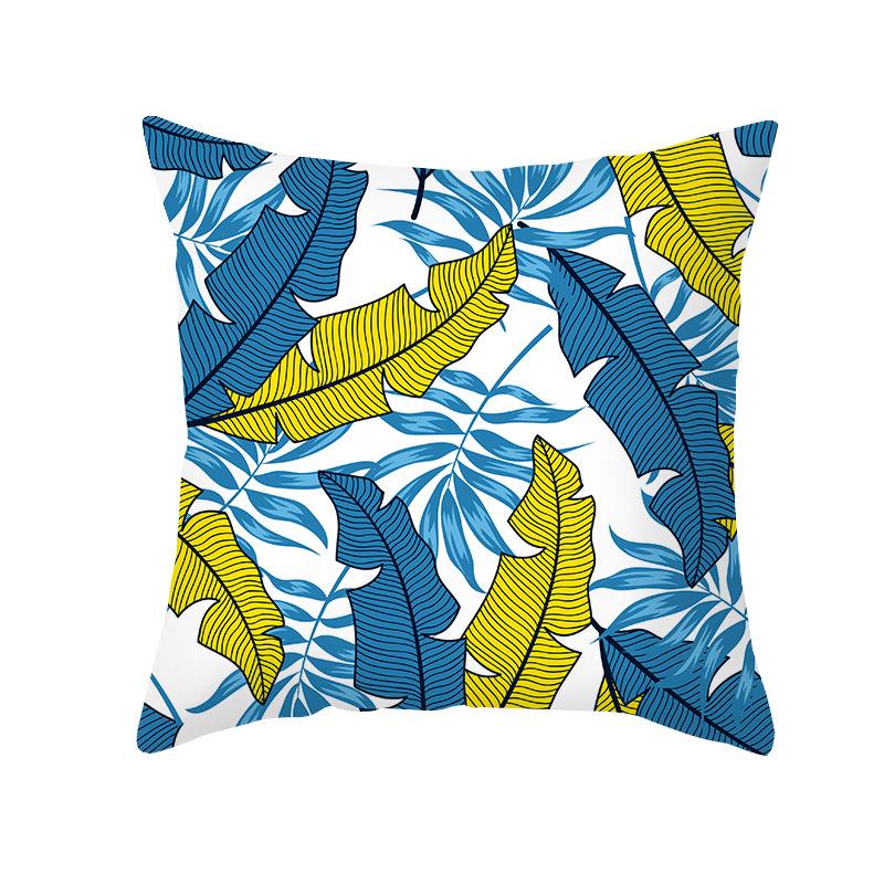 Peach Skin Printed Pillowcase Small Fresh Nordic Green Plant Sofa Cushion Cushion Cover Home Supplies