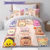 Custom Name Animal Friends Gathering Bedding,Quilt Set Quilt Cover Pillowcase Home Birthday Gift (1 * Duvet Cover + 2 * Pillowcase, Without Core)