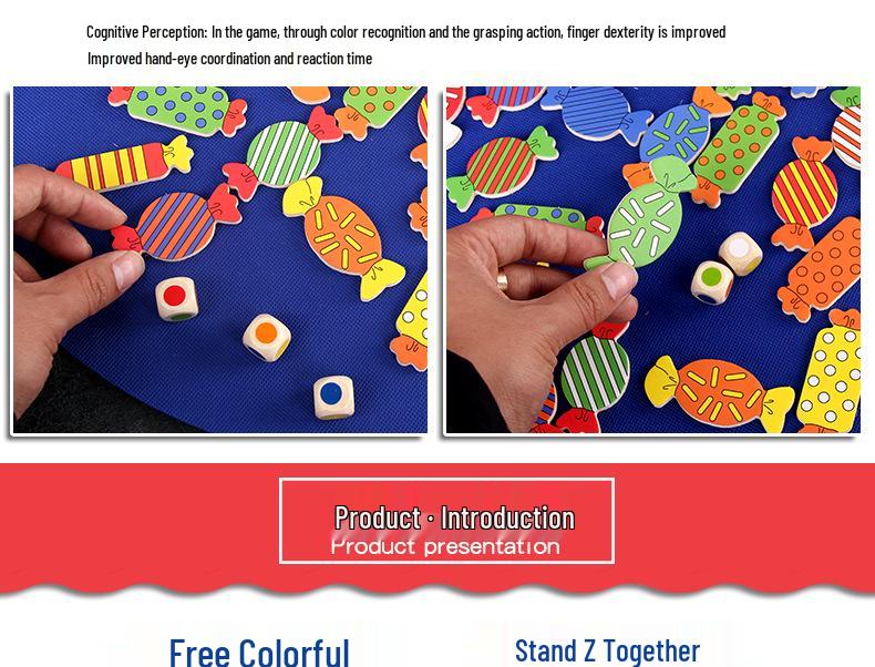 Candy-Shaped Memory Matching Game - Wooden Educational Toy for Parent-Child Play