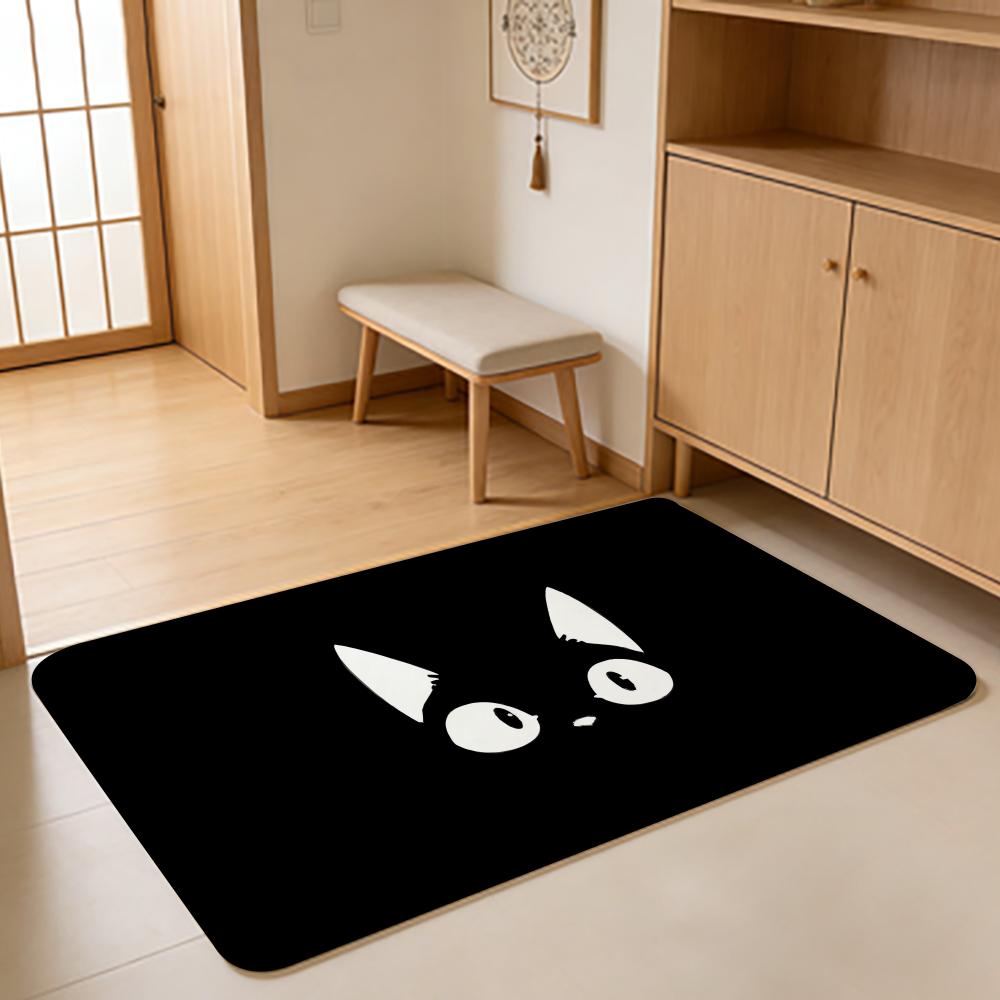 ANIME L-Little Kitty Big City Floor Mat Absorbent Floor Mat Non-Slip Entrance Rug for Bathrooms Restrooms and Toilets