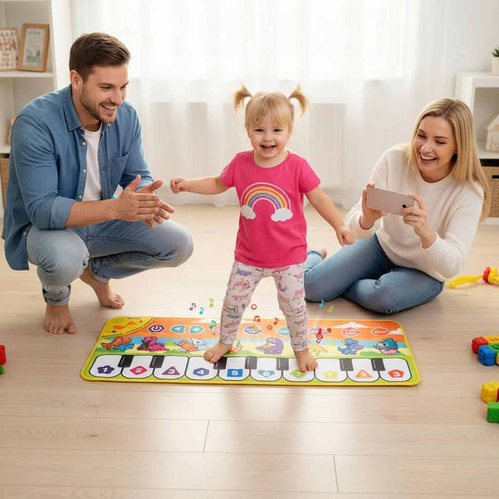 Çocuklar İçin Piyano Matı 80*30cm Küçük Çocuklar Yer Klavyesi Dan Matı Oyun Müzikli Halı Müzik Aleti Oyuncakları Küçük Çocuk Kız Erkek Hediye