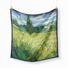 Famous Oil Painting Twill 100% Silk Scarf Fashion Bandana Women Scarf Wraps 53cm Square Scarves Hijab Head Scarf Neckerchief