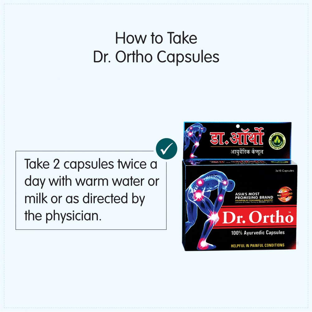 Dr.Ortho Ayurvedic Capsules 30 Caps Pack Of 3 for Joint Comfort and Muscle Support Natural Relief