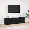TV Stand with LED Lighting Black Oak 140 x 34 x 40 cm