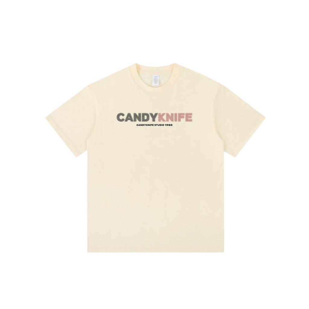 Phantom Letter American Retro Heavyweight Cotton Unisex Casual Loose T-Shirt