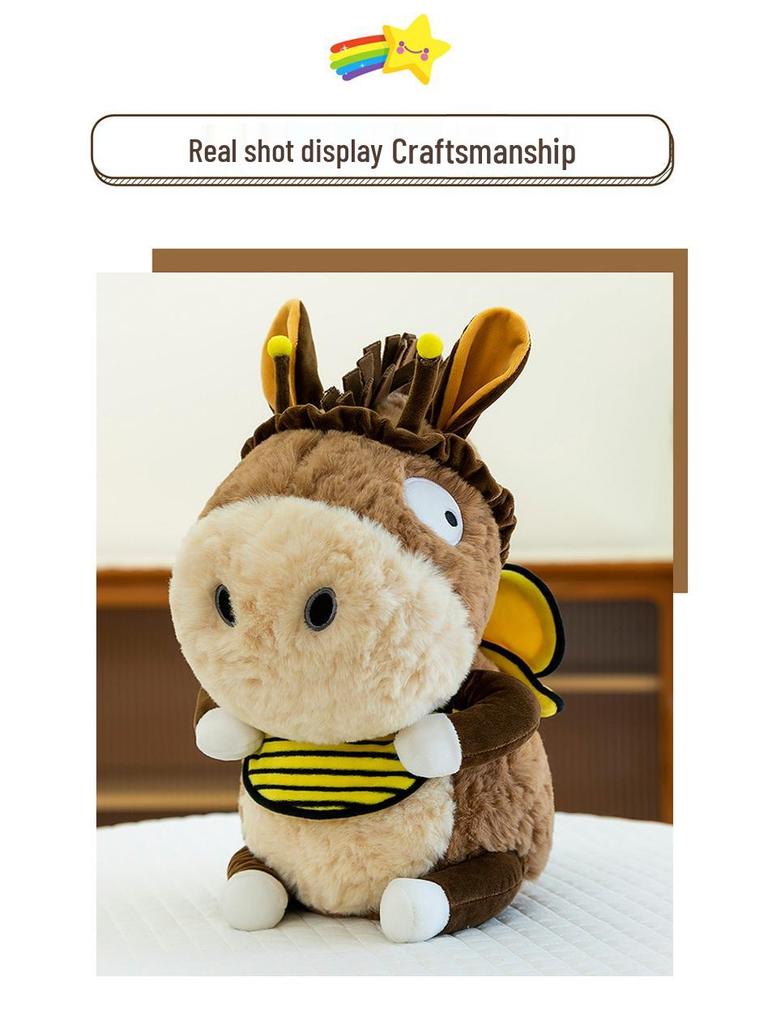 Creative Bee Donkey Plush Toy - Children's Companion Pillow