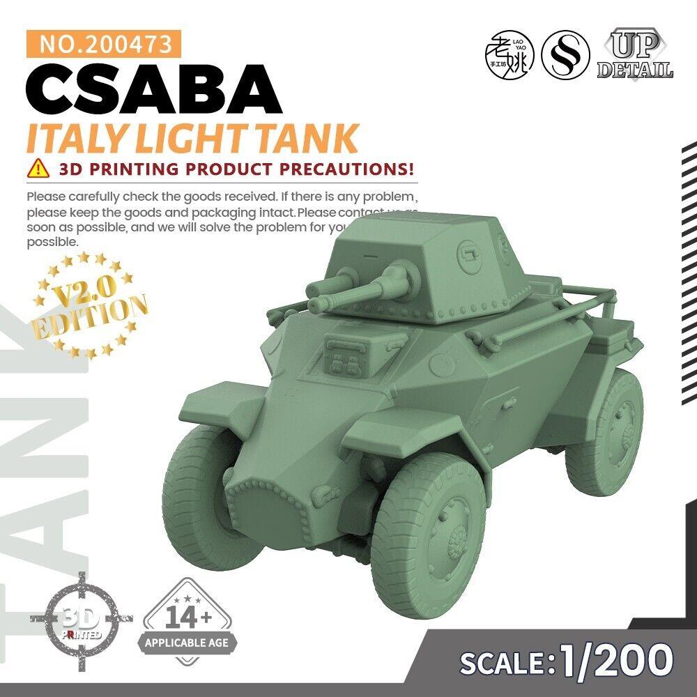 

SSMODEL 1/200 Military Model Kit Italy CSABA Light Tank