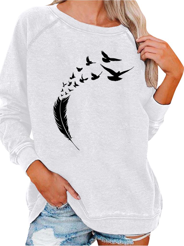 Women's Loose Pullover Sweatshirt Spring/Fall Fashion Print Top