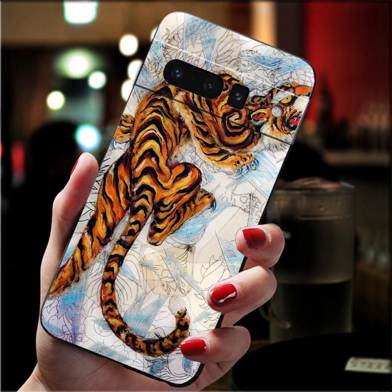 

Phone Case For Google Pixel 10 9 Pro XL 9A 8 7 6 Pro Pixel 8A 7A 6A Pixel 8 7 6 5 Japanese ukiyo-e Art Panther leopard Tiger Google Pixel 10 Pro