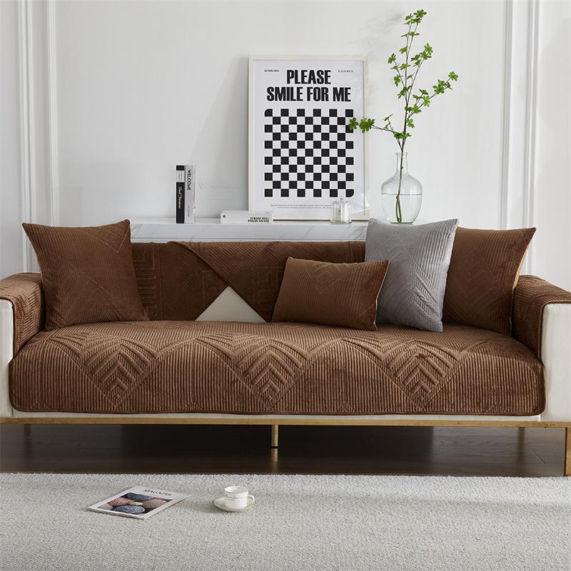 Nordic Solid Color Thicken Plush Sofas Covers Winter Universal Sofa Towel Anti-slip Couch Slipcover for Living Room Home Decor