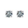White Cubic Zirconia 8MM Stud Earrings 925 Sterling Silver Women Earrings Fashion Jewelry