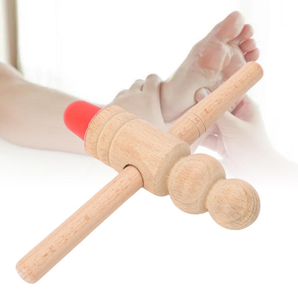 Triggerpunkt-Massagegerät Gewebe-Holz-Akupunkturpunkt-Stab zur Linderung von Fußmuskeln mit rotem Silikonkopf