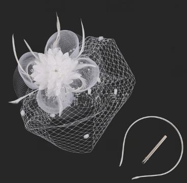 Feather Headdress Bridal Hair Accessory Simulated Flower Mesh Bridal Wedding Party Women Girls Jewelry Hair Accessories