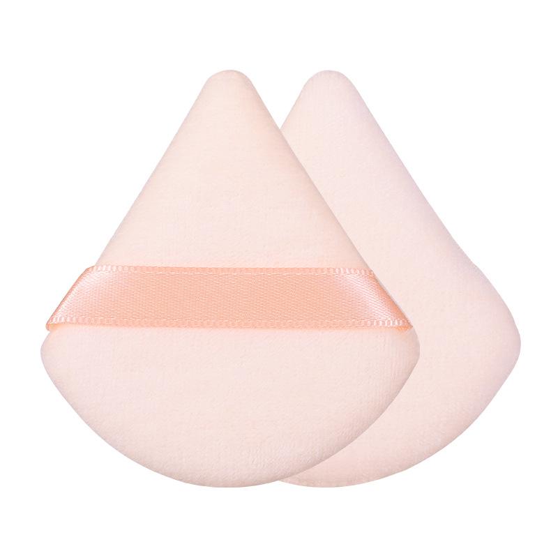 Triangle Honey Loose Powder Puff - Compact Flocked Makeup Sponge Triangle Flocked Puff
