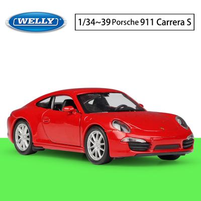 Měřítko 1/36 Welly Porsche 911 Carrera S Alloy S Model auta Odlitky z kovu Auta na hraní Model auta Vysoká simulace kolekce Dětské dárky