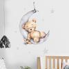 Wall Decoration NEW Cartoon Bear Sleeping On The Moon and Stars Wall Stickers for Kids Baby Room Wall Nterior Decoration Tools