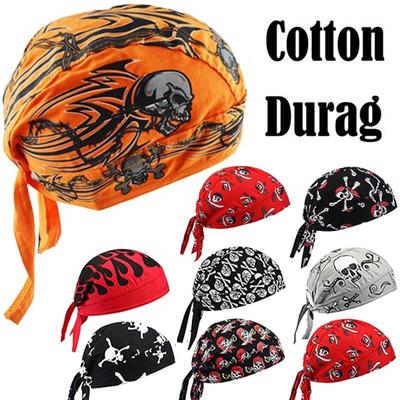 Bawełniana czaszka Durag polichromowana chustka na głowę czapka z chustką czapka hip-hopowa czapka piracka Turban Field czapki rowerowe