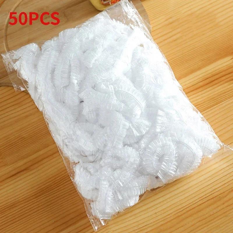 50/100pcs Reusable Disposable Food Cover Plastic Wrap Durable Elastic Food Lids Bowl Elastic Plate Covers Kitchen Food Saver Bag