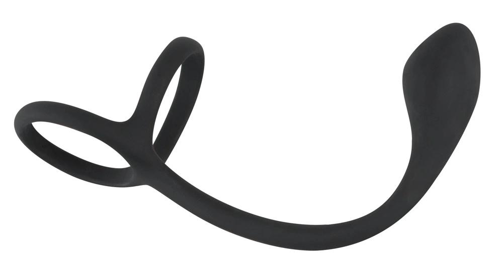 3in1 Penis Ring with Anal Plug - Black Velvets