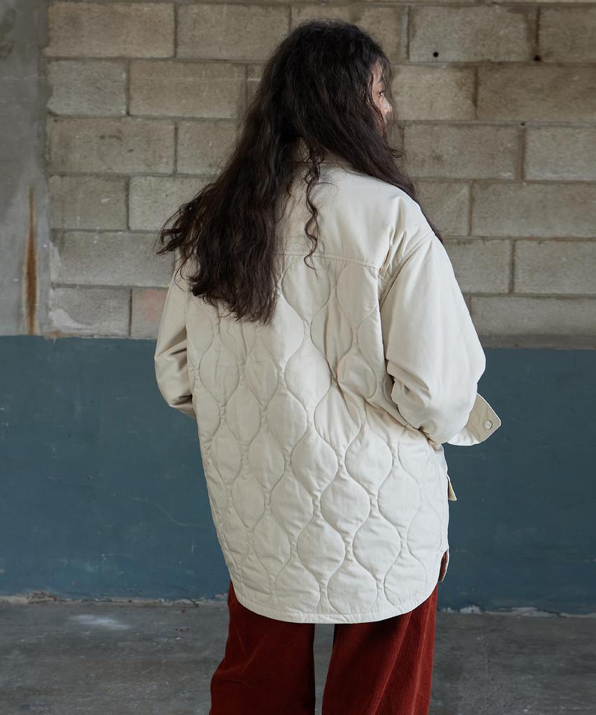 Magoodgan Shacket 5742 Quilted Cream Padded Jacket