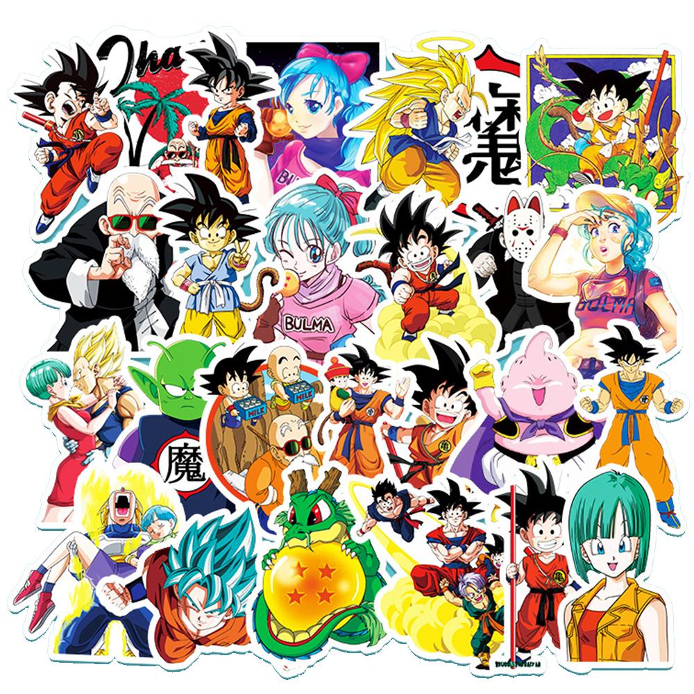 50/100pcs Japanese Anime Dragon Ball Stickers Cool Cartoon Son Goku Decals Laptop Phone Luggage Classic Manga Sticker Decoration