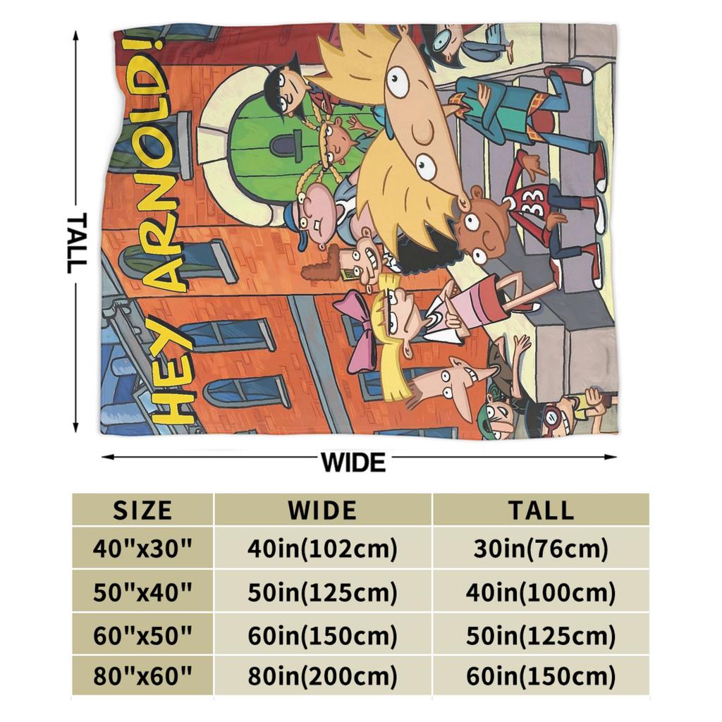 Manta do Hey Arnold Qualidade Macia Manta de Desenho Animado Inverno Crianças Adulto Sofá Cadeira Sofá Cama Colcha Gráfica