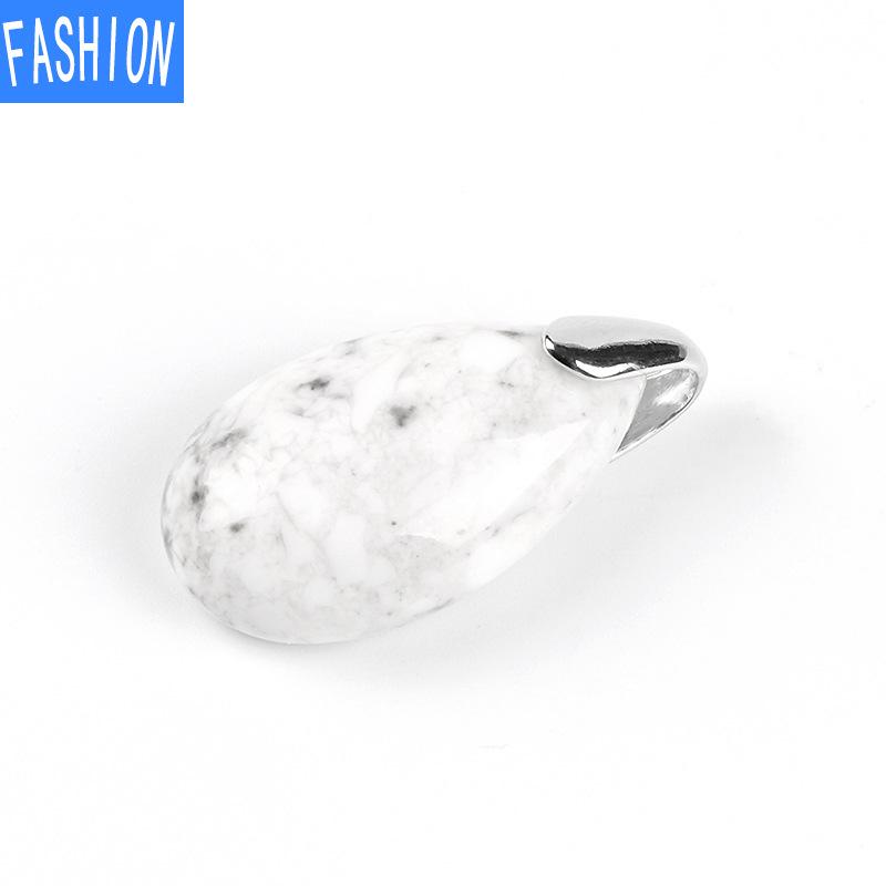 Popular Natural Stone Aura Crystal Teardrop Pendant