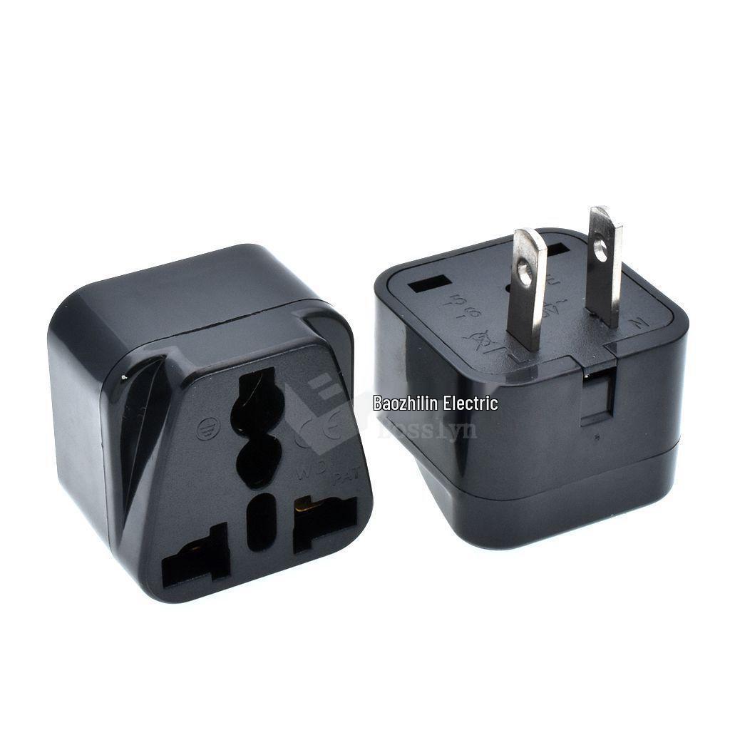 Copper Travel Adapter: US Standard Two-Flat Multi-Function Plug for Philippines, Japan, Thailand