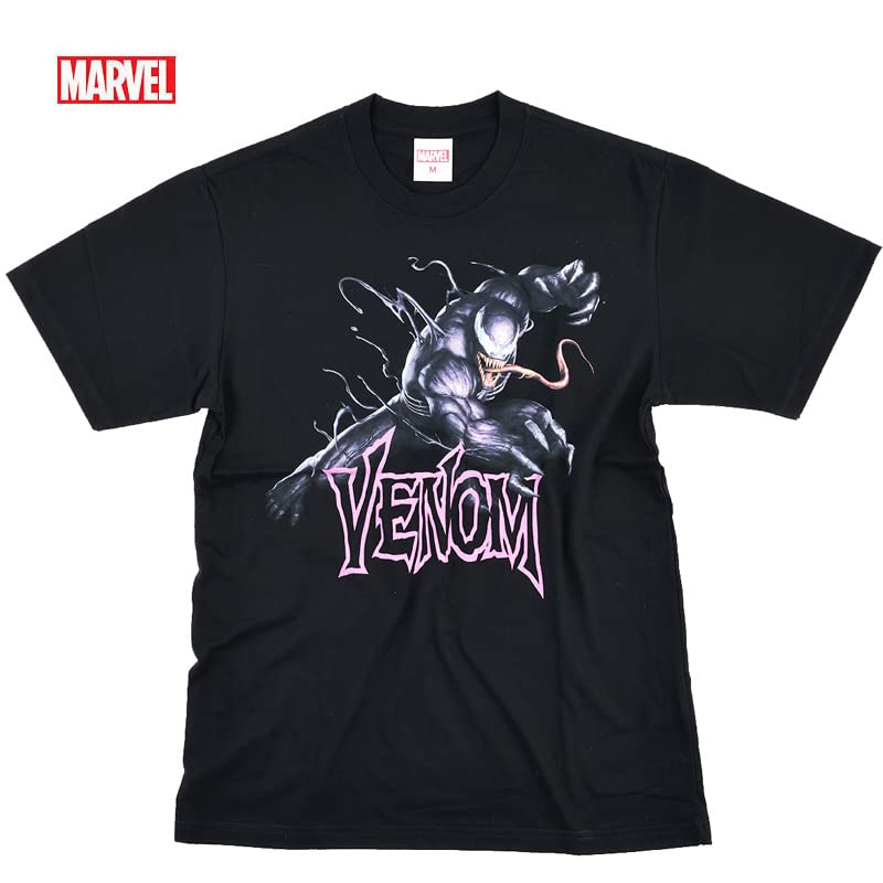 EVERSOUL Marvel Short Sleeve T-Shirt, Venom, Hulk, Avengers, American Comic Book Merchandise, Gift, Men's, Black, XL [Parallel Import]
