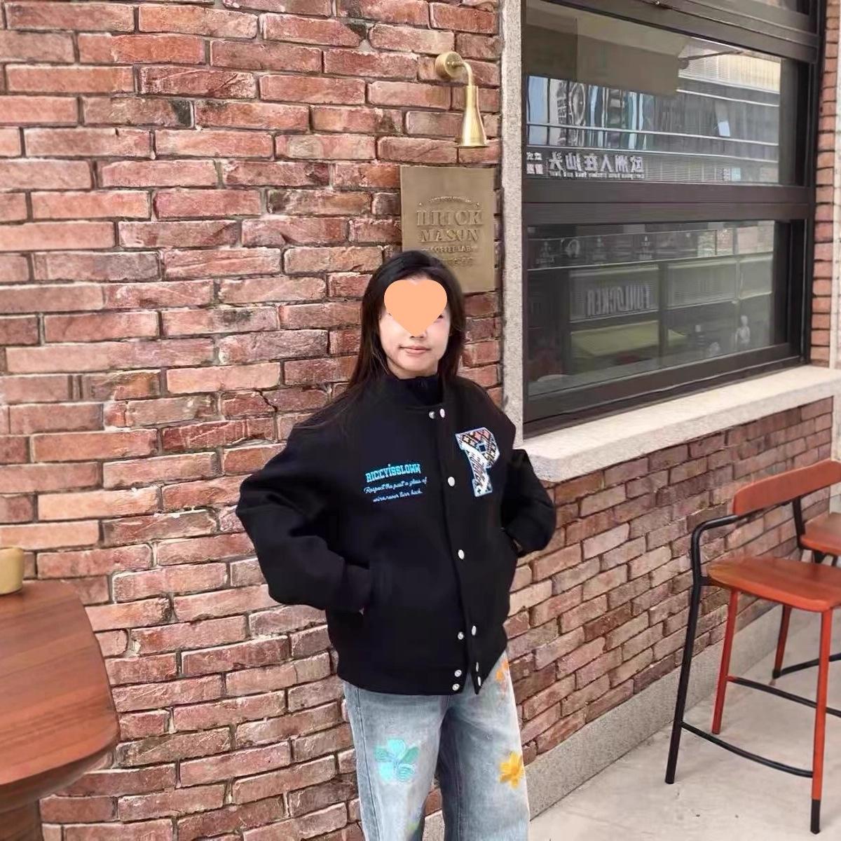 2025 Trendy Double-Layer Baseball Jacket - High-Quality Fabric for Spring/Autumn Couple Wear Medium