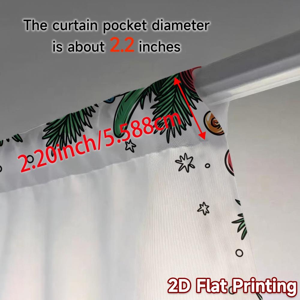 2pcs,Curtains Christmas Tree Ornaments Gifts (5) Modern Creative Curtains Fabric Curtains Versatile All Decorative for Living